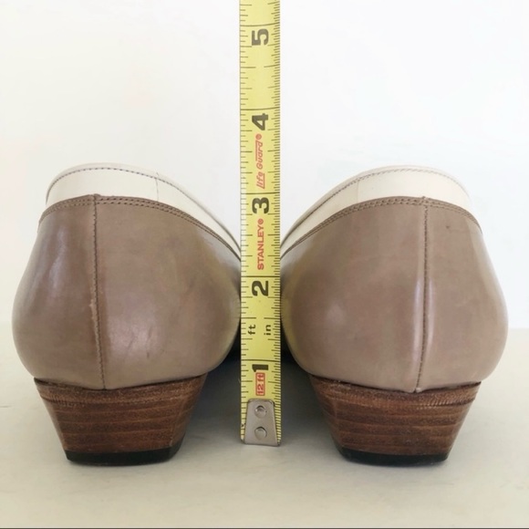 Bally Leather Two Tone Color Block Tan Cream Slip On Loafers - Picture 4 of 14